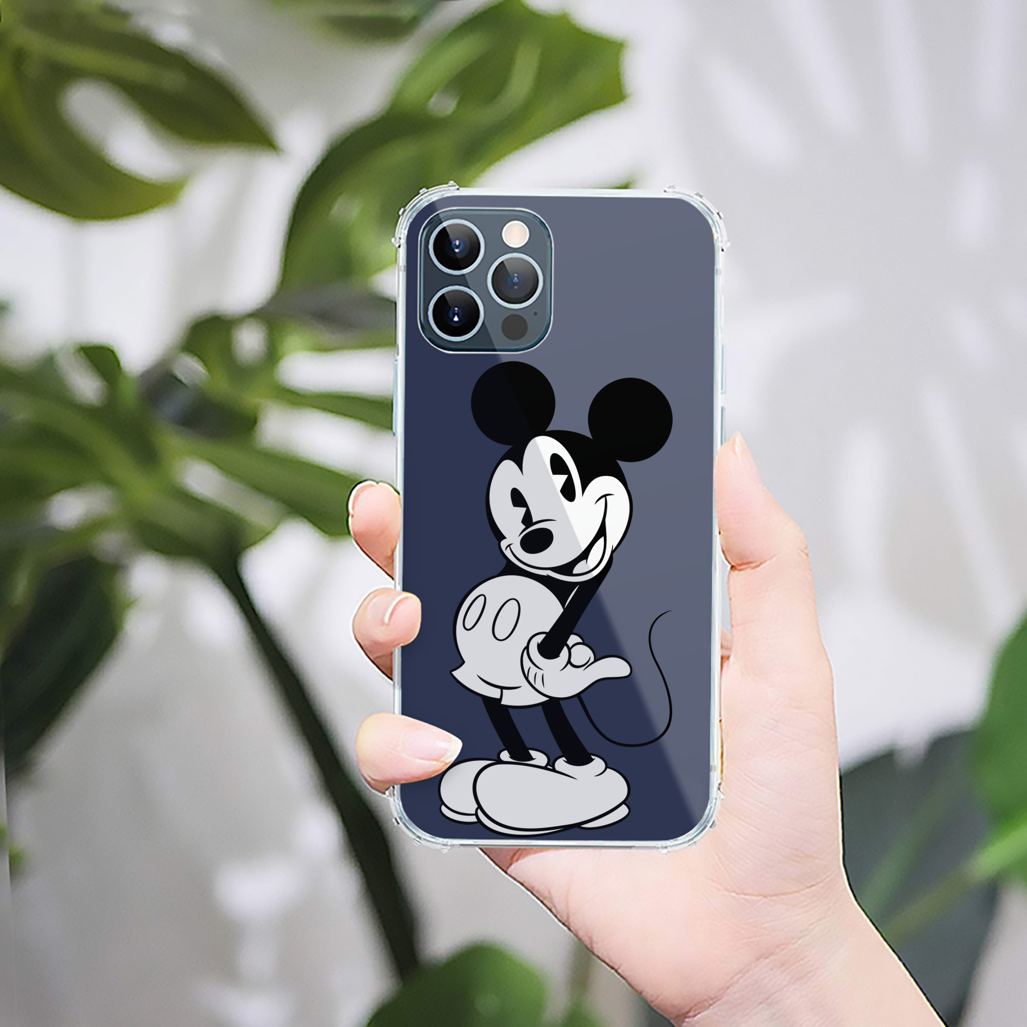 （画像用） ミッキーマウス Mickey Mouse 【iPhone 12シリーズ対応】透明スマホケース（クリアソフトケース）